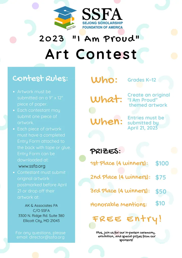 2023 SSFA Art Contest poster